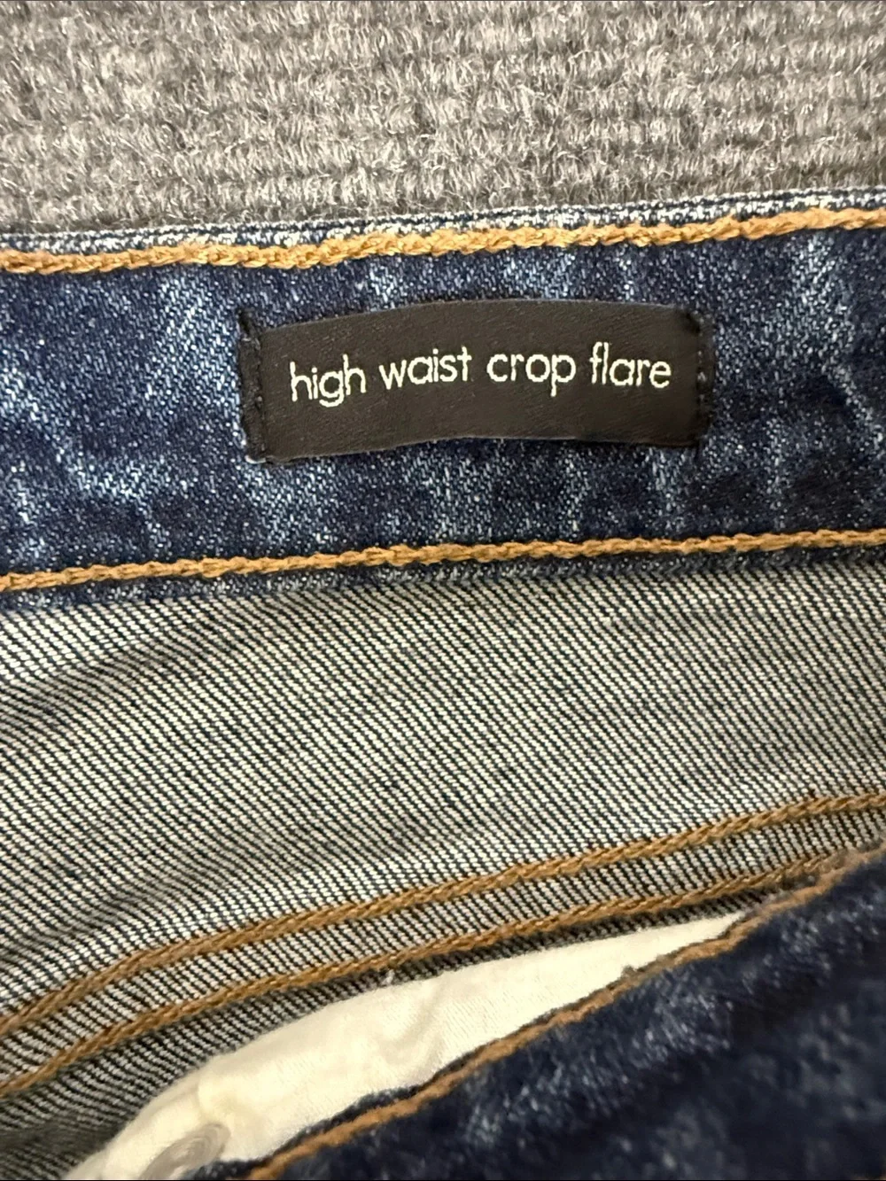 Ella Moss High Waist Crop Flare Distressed Cotton Jeans Sz 32 (B7)